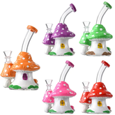 7" BEND TUBE WATER PIPE WITH MUSHROOM (Multicolor)